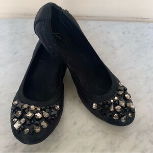 Simply Vera Vera Wang Black Beaded Ballet Slippers Size 9